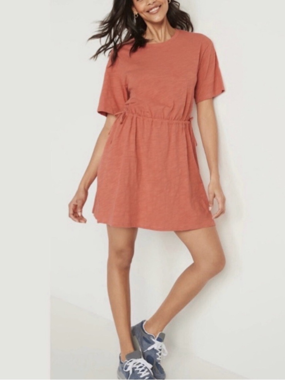 Old Navy Drawstring Waist-Defined Slub-Knit T Shirt Dress size Large